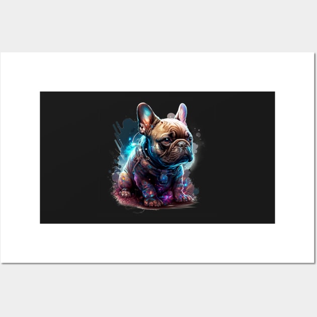 French Bulldog Puppy Frenchy doggy dog Sci-fi Wall Art by Buff Geeks Art